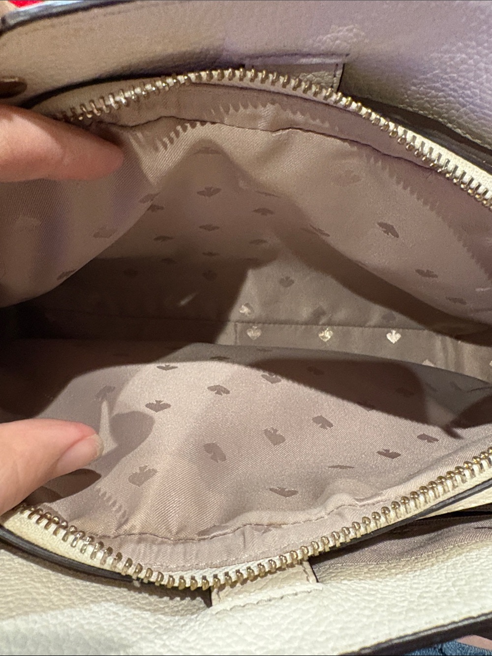 kate spade Pebbled Leather Satchel in Pale Pink/light sand Trim, gold hardware - Picture 9 of 12